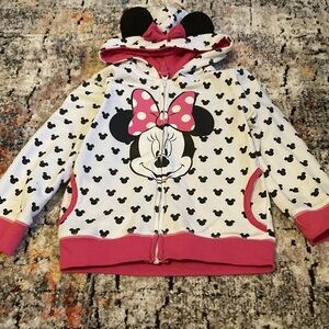 Disney Minnie Mouse Zip-Up Hoodie White and Pink
